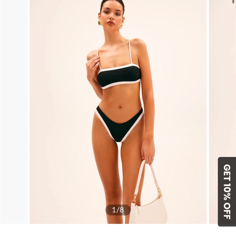 Commense Black and White Bikini Set